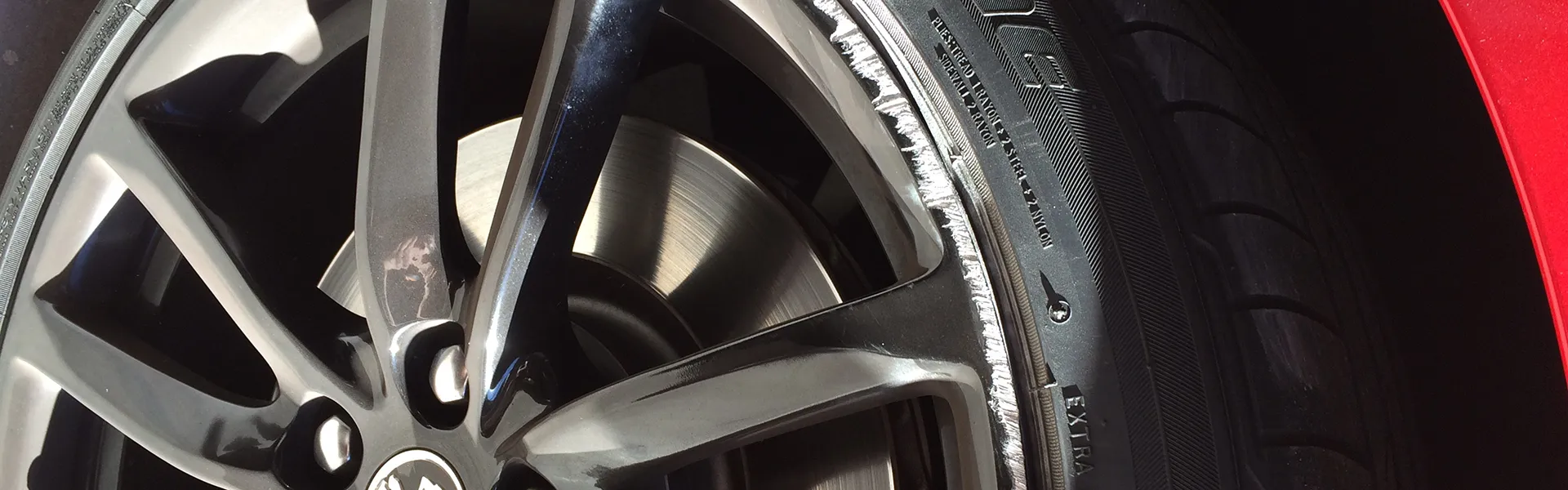 Alloy wheel being cleaned